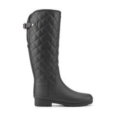 Women's Refined Adjustable Quilted Slim Fit Tall Rain Boots