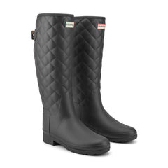 Women's Refined Adjustable Quilted Slim Fit Tall Rain Boots