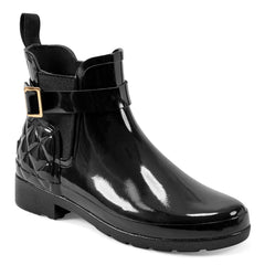 Women's Quilted Gloss Refined Slim Fit Chelsea Boots