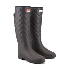 Women's Refined Adjustable Quilted Slim Fit Tall Rain Boots