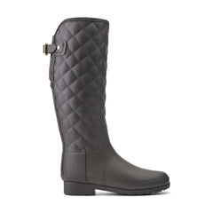 Women's Refined Adjustable Quilted Slim Fit Tall Rain Boots